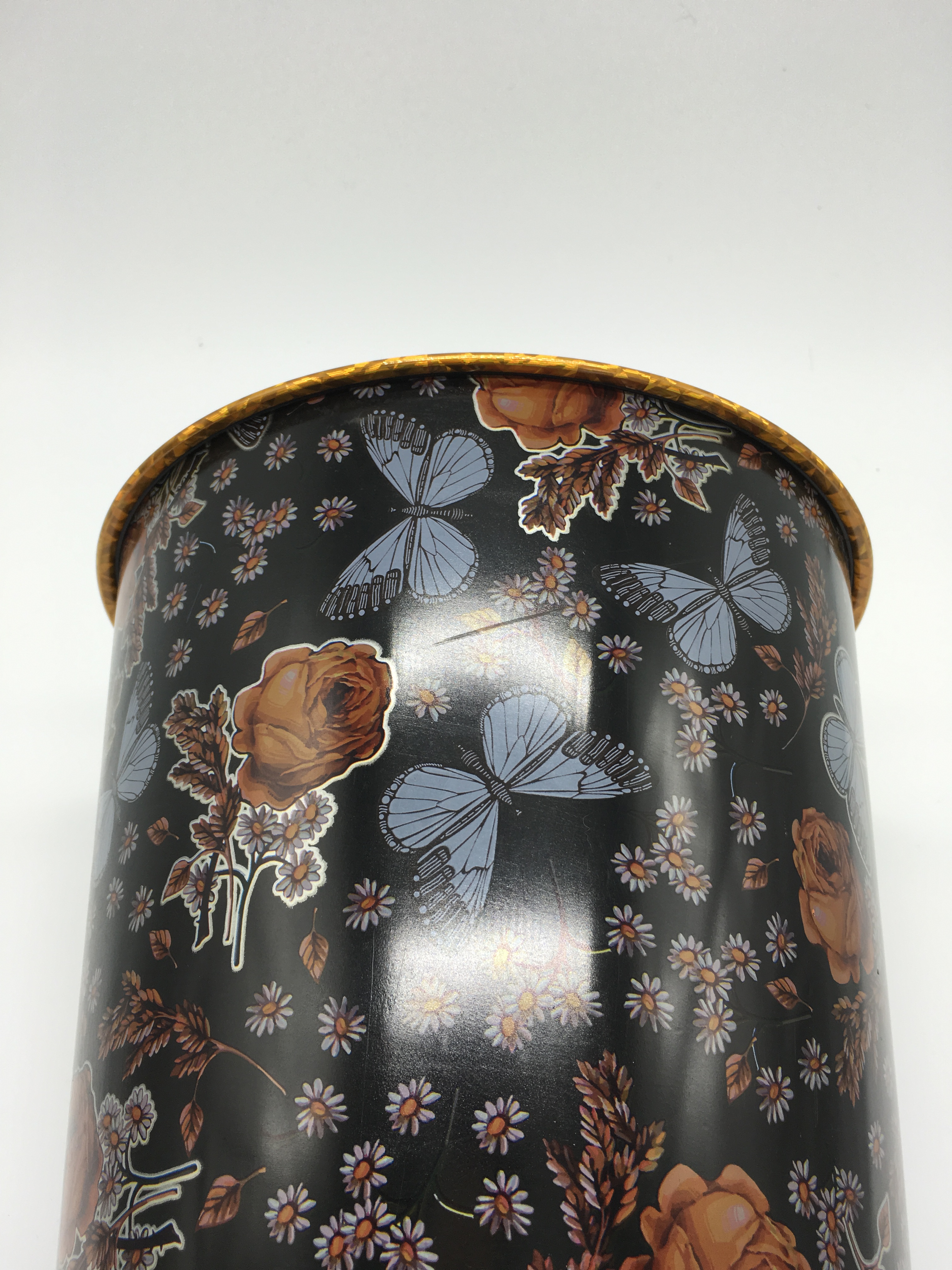 无盖塑料垃圾桶时尚创意印花纸篓家用卫生间果壳桶卫生桶批发细节图