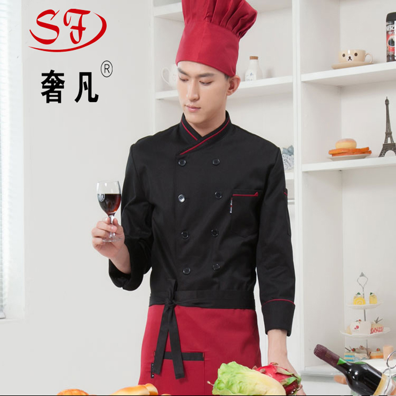 政昊酒店用品 餐厅工作服厨师服厂家直销酒店长袖厨师服饭店厨房细节图