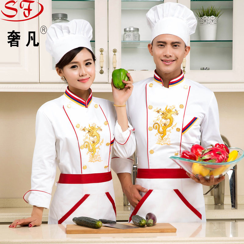 定做酒店厨师工作服白色西式中式厨师服装产品图