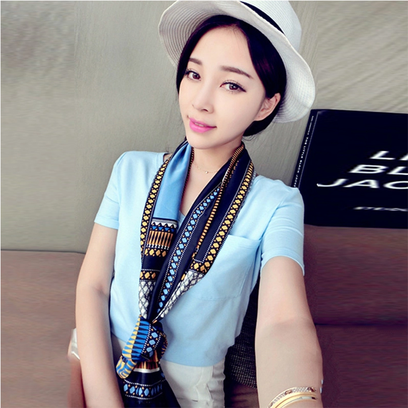 Digesta Autumn And Winter Small Scarf Long Scarf Female Korean Version Long Professional Business Scarf Fashion Trend Decoration