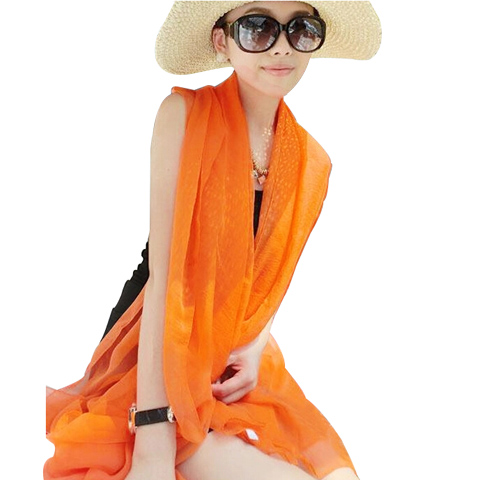 Spring And Autumn Women's Silk Scarf Solid Color Sun Block Large Square Shawl Beach Shawl Air Conditioning Shawl Women's Chiffon Scarf