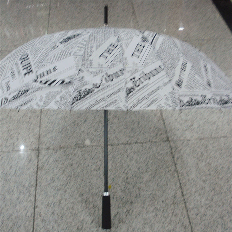 Automatic newspaper umbrella, long-handled umbrella, grooved umbrella frame, windproof umbrella, impact-resistant fabric umbrella, straight-pole umbrella