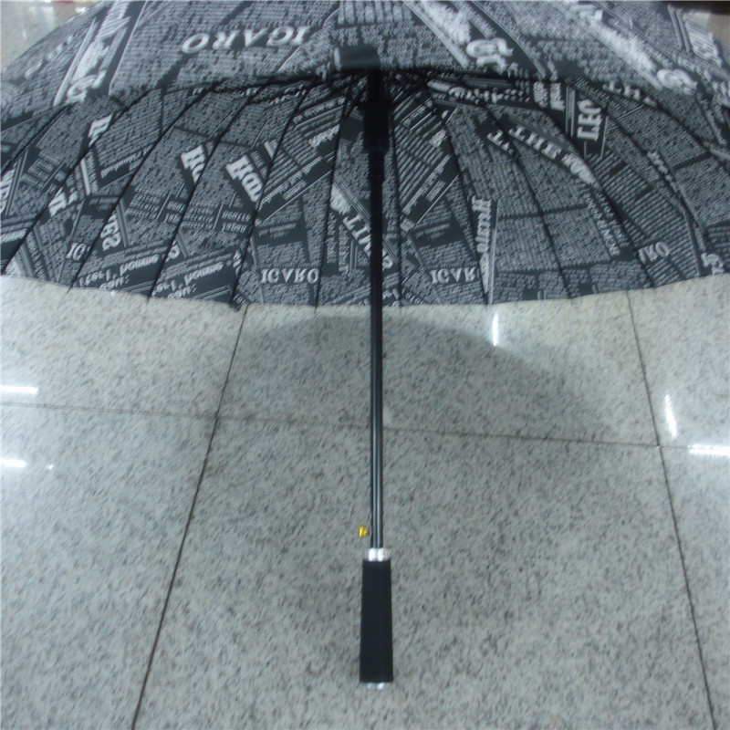Automatic newspaper umbrella, long-handled umbrella, grooved umbrella frame, windproof umbrella, impact-resistant fabric umbrella, straight-pole umbrella Application Scenario