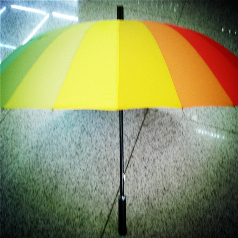 长柄彩虹伞小清新晴雨伞自动伞超强防紫外线遮阳伞