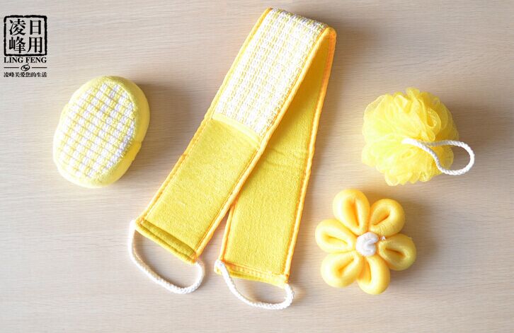 厂家批发 新款沐浴套装 浴花 毛巾四件套 洗澡沐浴套装细节图