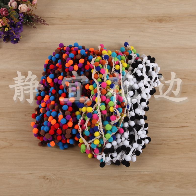 Triangle Hairball Lace Wholesale Color Elastic Ball Lace Application Scenario