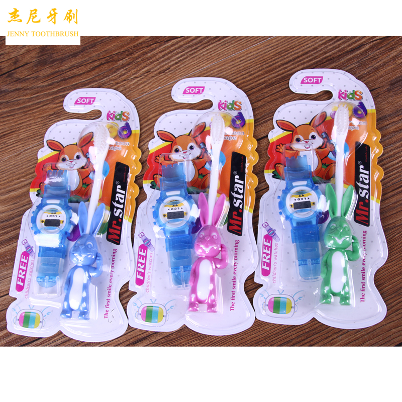 Soft bristle toothbrush for children soft bristle toothbrush for watch Rabbit handle toothbrush S-04E thumbnail