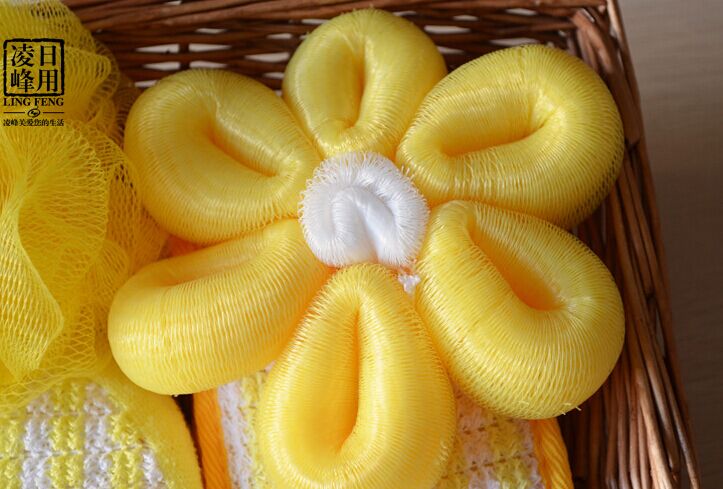 厂家批发 新款沐浴套装 浴花 毛巾四件套 洗澡沐浴套装产品图