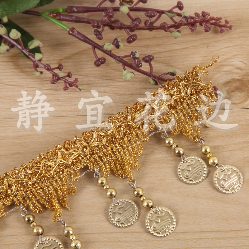 Triangle Gold Applique Lace Pendant Dance Dress Accessories