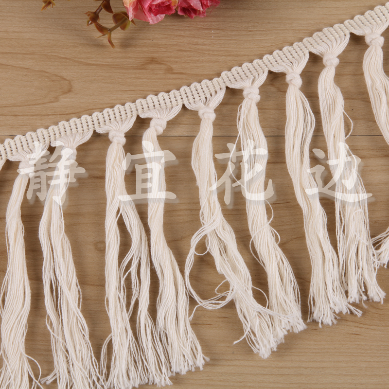 Cotton White Knot Fringe Lace