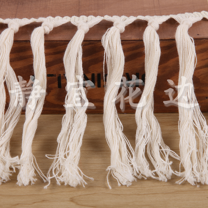 Cotton White Knot Fringe Lace Specification drawing