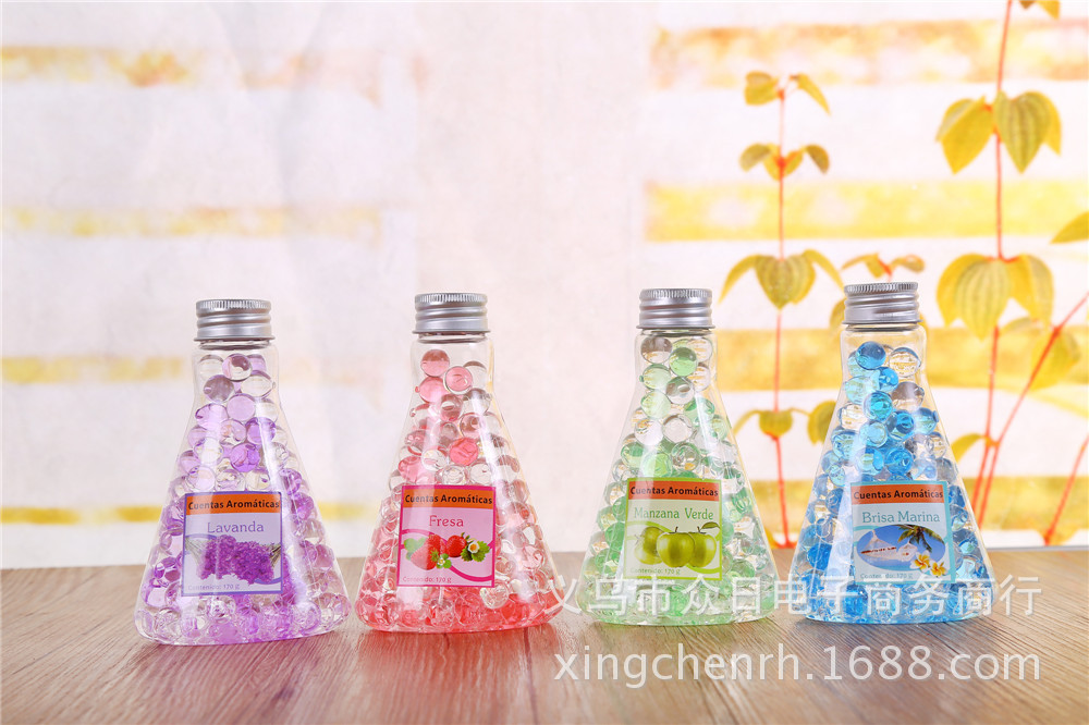 Air Freshener Triangle Bottle Perfume Bead Car Aroma Agent Absorbent Resin Household Solid Deodorant Application Scenario