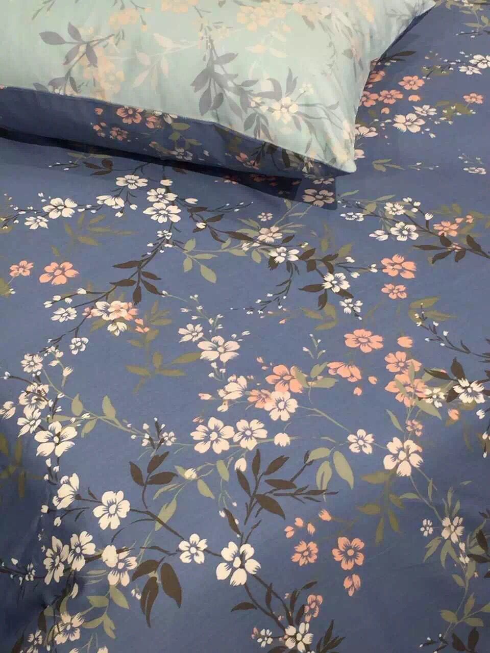 Bedding, 4-piece set manufacturer, cheap, all-cotton, reactive printed small flowers, foreign trade details Picture