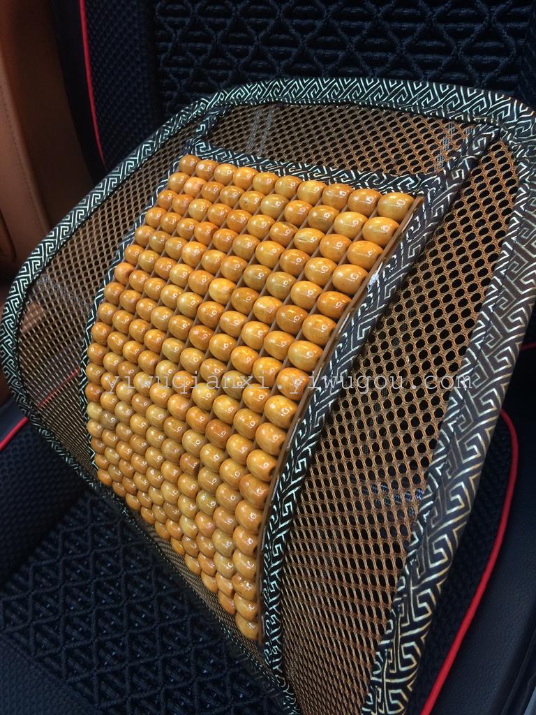 Summer car backrest cushion, office massage and health care, cool and breathable wood bead interior products backrest cushion details Picture