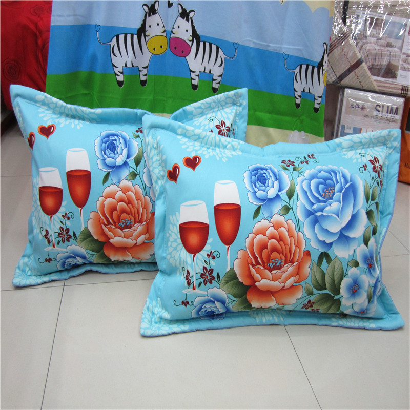 Foreign trade large-sized flowered velvet pillowcases, cotton pillowcases with zippers from the market, night market and street stalls