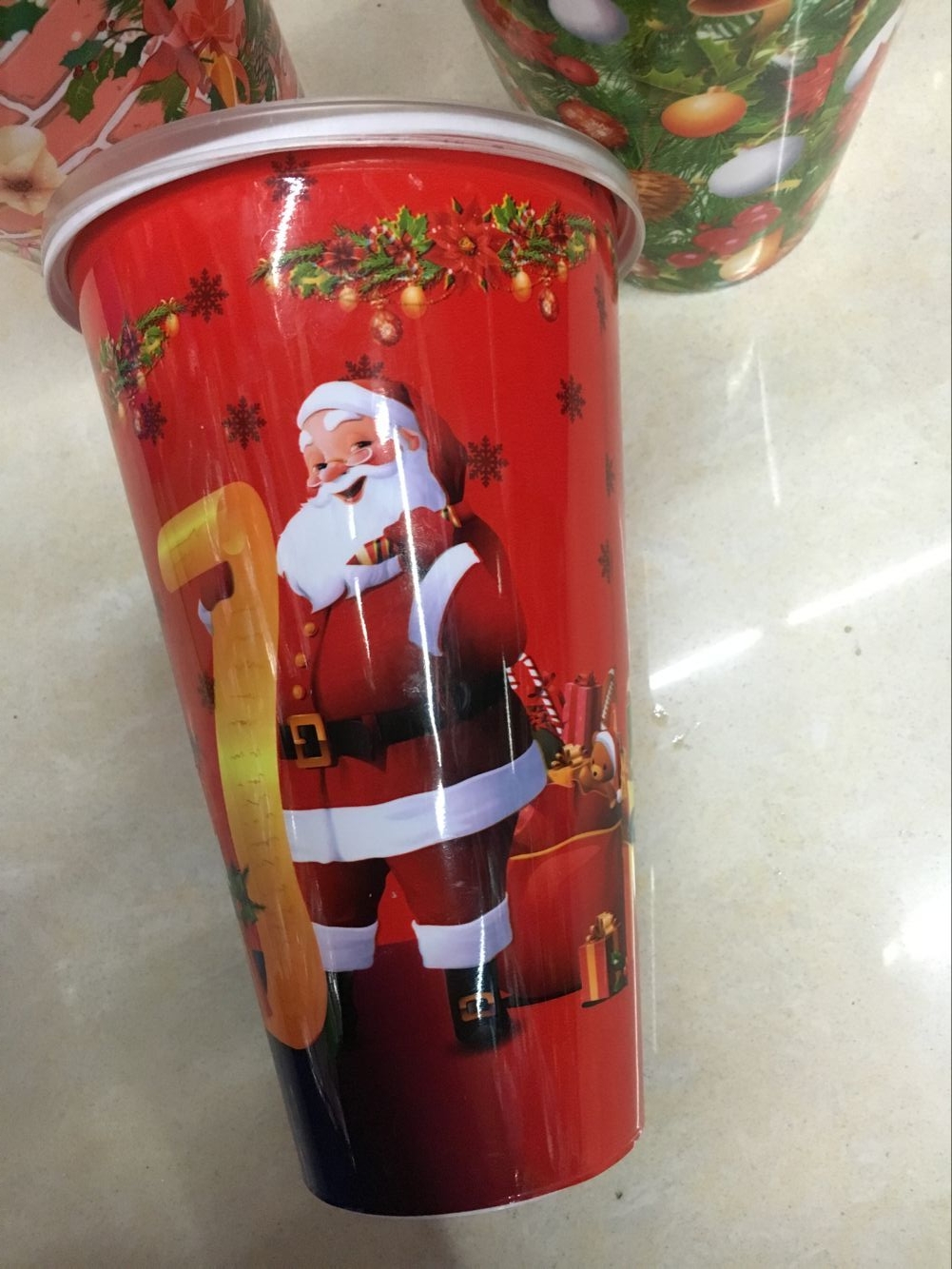 Manufacturers Direct Sales Of Large And Small Plastic Popcorn Bucket With Cover Moisture-Proof Popcorn Bucket Christmas Popcorn Bucket Specification drawing