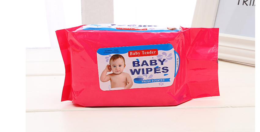 80 pieces of baby wet wipes, 4-color spunlace cloth, uncovered baby hand and mouth wet wipes export wholesale Specification image