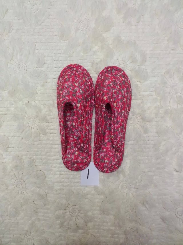 Cotton Garden Quilted Fabric Soft Sole Slippers Floor Shoes Home Shoes Indoor Carpet Shoes Non-Slip Thick Sole Wholesale details Picture