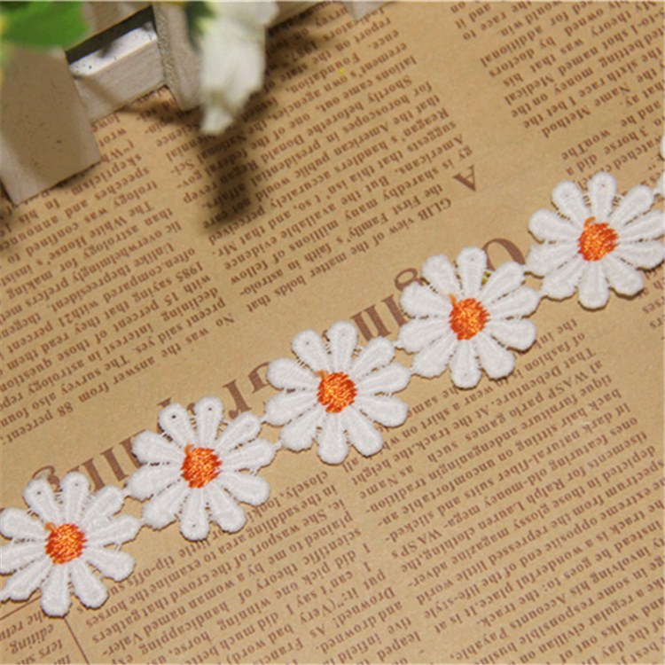 Single Color Water Soluble Sunflower Lace Width 2.5Cm Diy High Quality Milk Silk 122