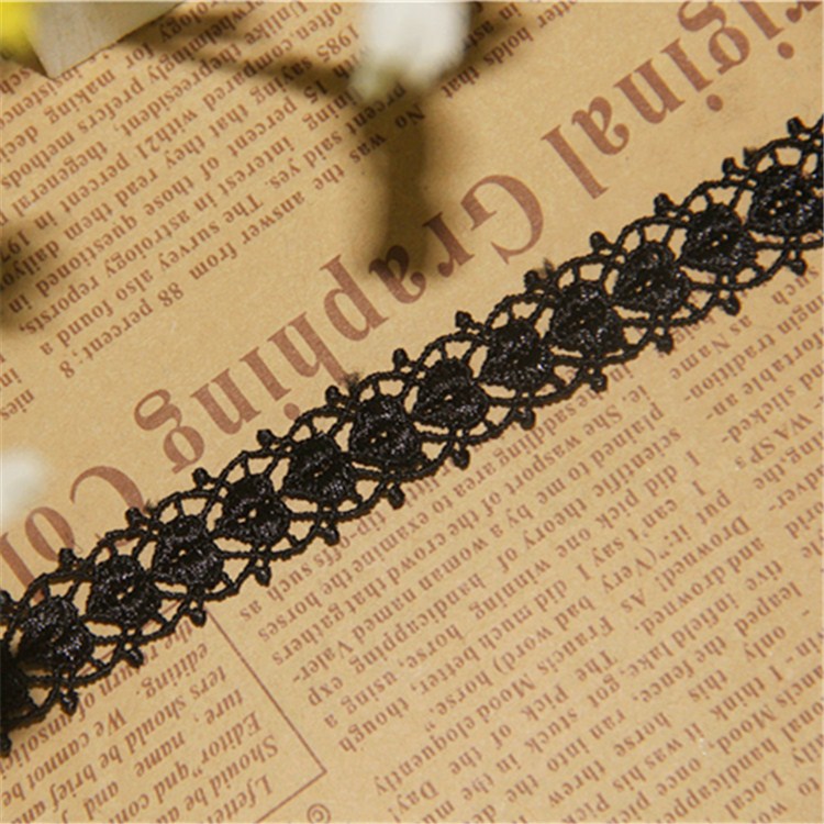 A popular diy accessory for Korean bracelets with a 1.5 cm wide lace and a black series of hollowed-out hearts