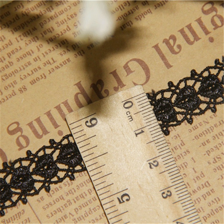 A popular diy accessory for Korean bracelets with a 1.5 cm wide lace and a black series of hollowed-out hearts Application Scenario