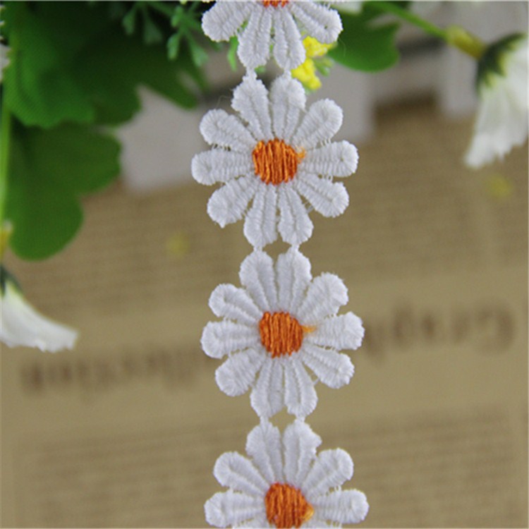 Single Color Water Soluble Sunflower Lace Width 2.5Cm Diy High Quality Milk Silk 122 Application Scenario