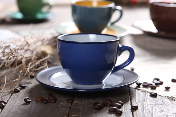 European-style coffee cup, Cappuccinola flower, English-Italian colored mocha ceramic Specification image