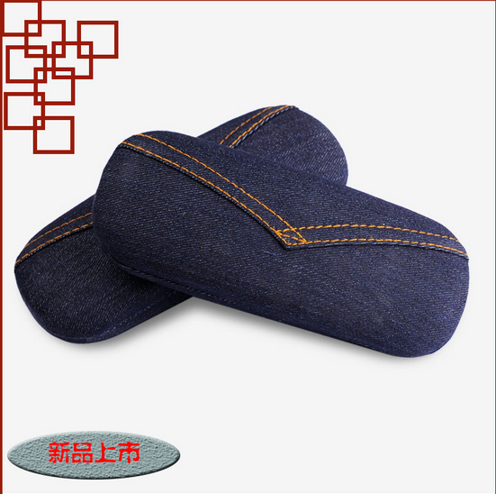 爆款！！ 高档个性近视牛仔布品牌眼镜盒 铁盒定制定做