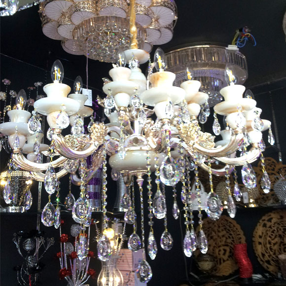 European crystal chandelier direct selling zinc alloy jade cup 15 K9 crystal chandelier living room lamp thumbnail