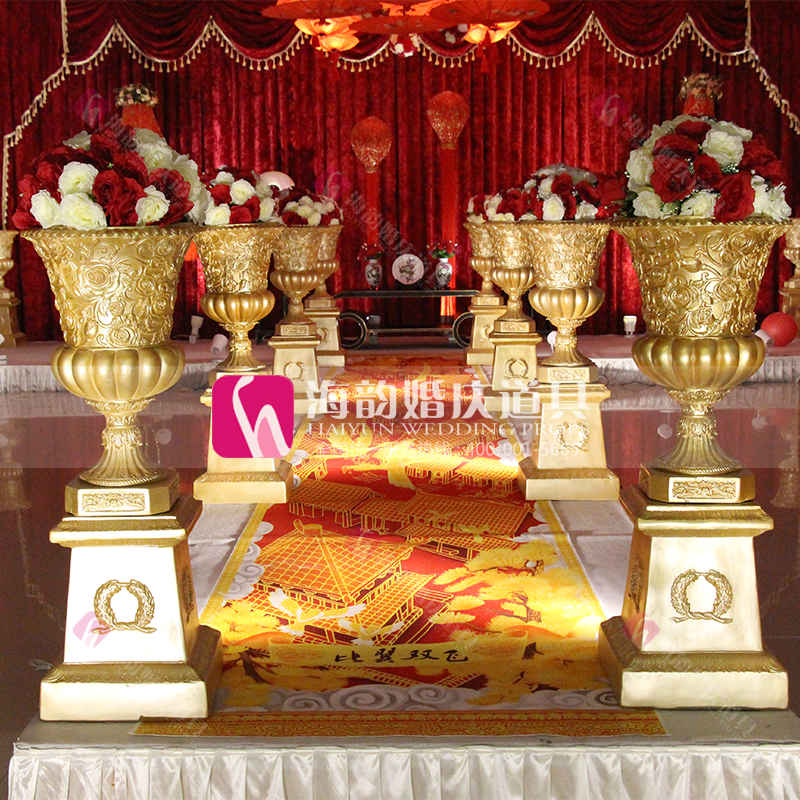 Yiwu Haiyun wedding props, decorative items, fiberglass Roman Columns, flower POTS Application Scenario