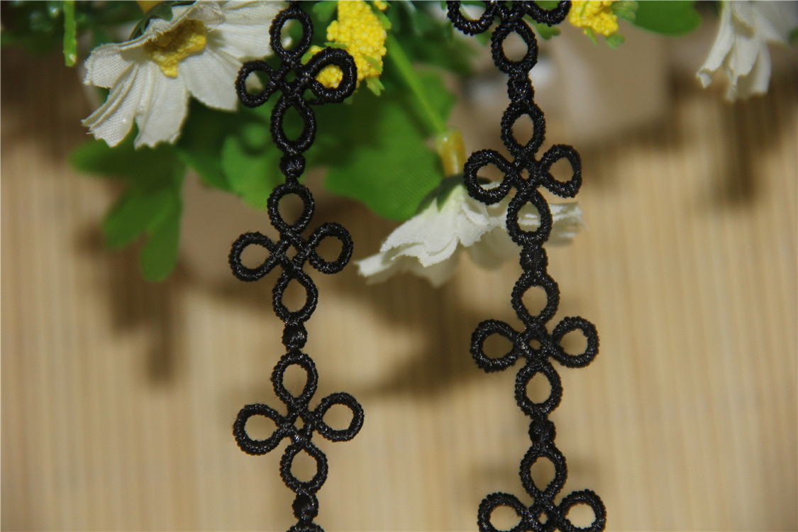 Puro American Bracelet Lace Width 1.5 Black Series Hollow Small Collarbone Selling Diy Accessories 11 details Picture