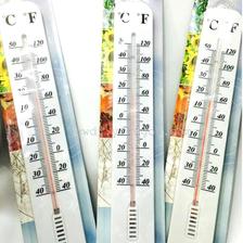 白色塑料大号室内外温度计玻璃温度计内置式家用大棚温度计