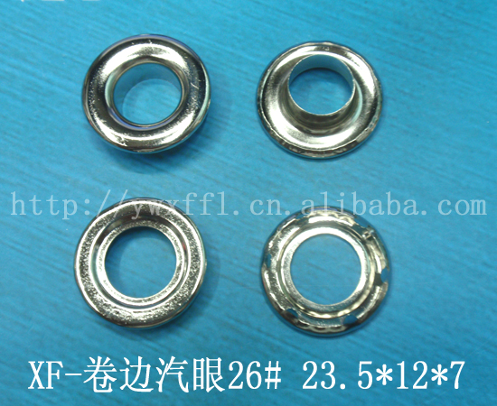 Iron white Ratchet buttons with rolled edge and teeth steam eye corns garment accessories thumbnail