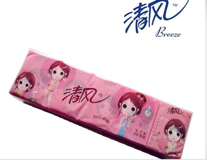 Cool Breeze handkerchief paper 10 pack pink Girl design miniature handkerchief paper napkin thumbnail
