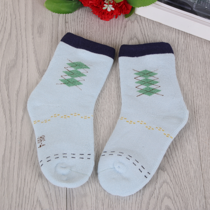 雪力娃男女儿童袜子秋冬季纯加厚保暖毛圈棉