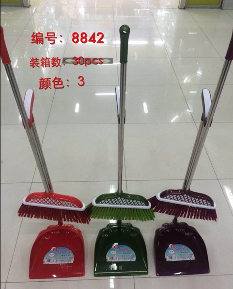 Stainless steel rod broom and dustpan set combination plastic broom, dustpan bucket, soft-bristled broom, floor cleaning tools Application Scenario