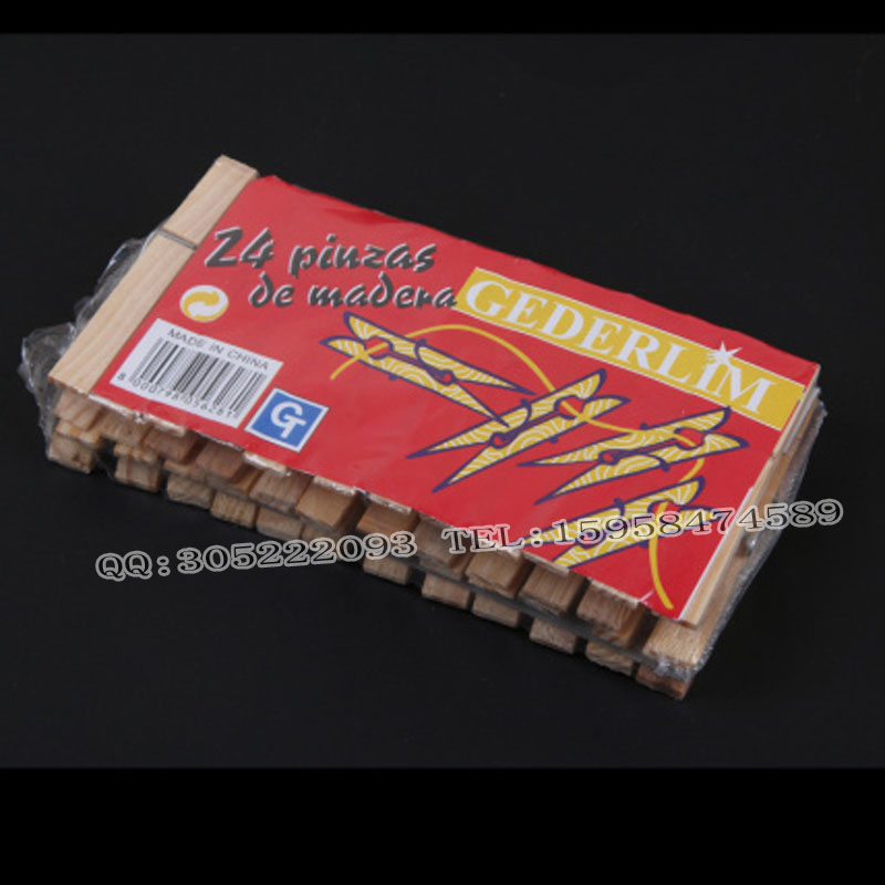 厂家直销小木夹原木衣夹衣架配件24个一包