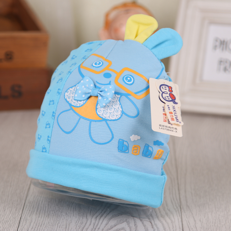 2016新款春秋婴儿帽全棉双层时尚新生儿帽子细节图