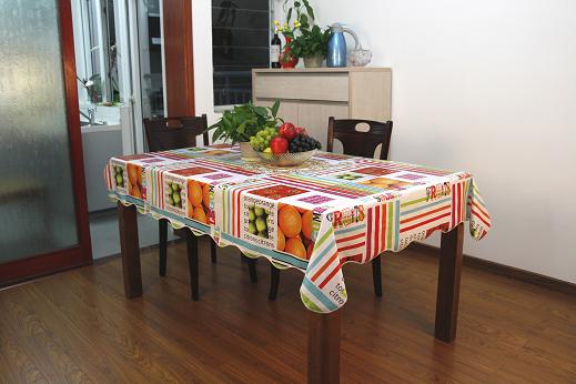 PVC+法兰绒桌布 免洗桌布
