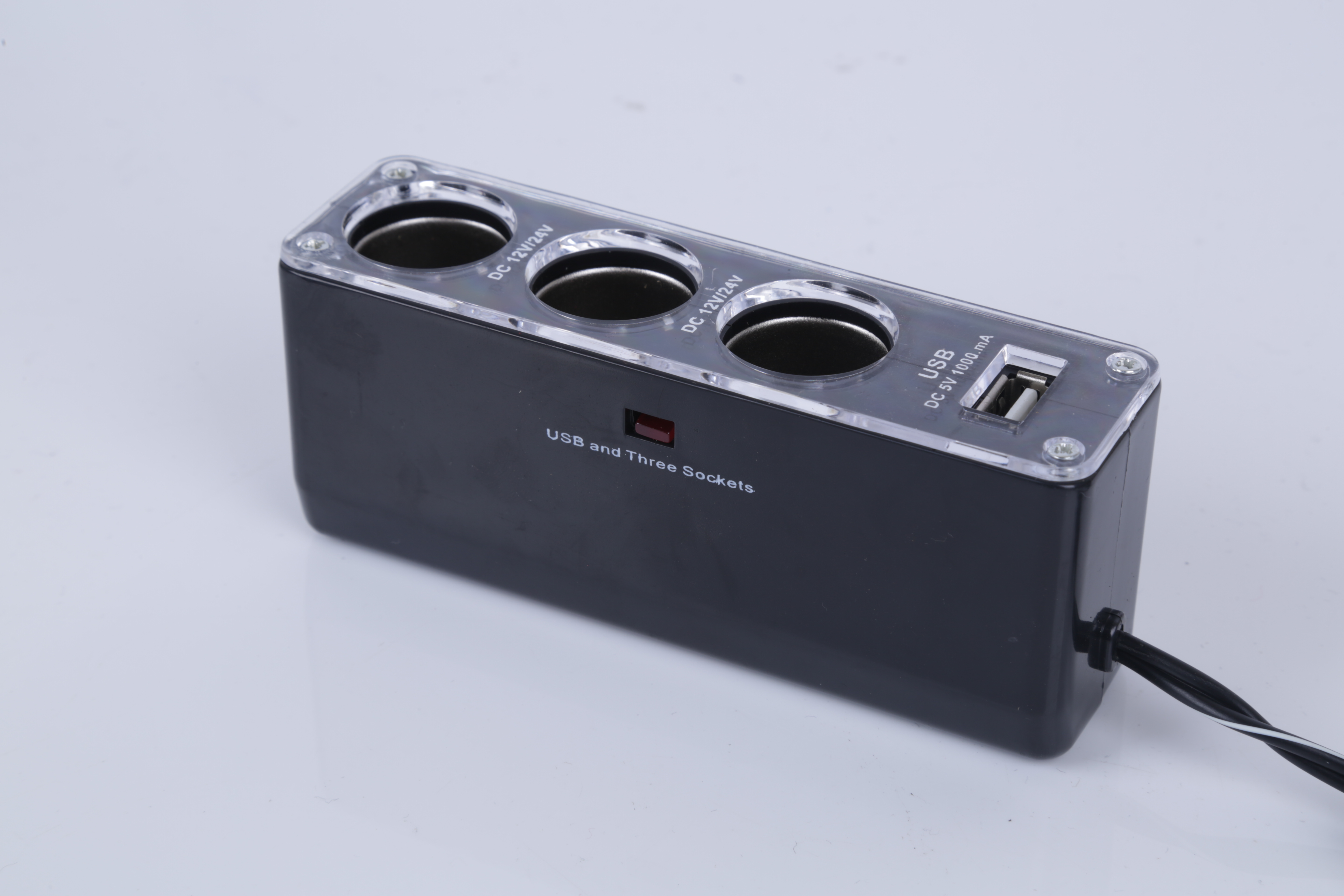 高品质12V/24V通用汽车电源插座3孔点烟器车载点烟器产品图