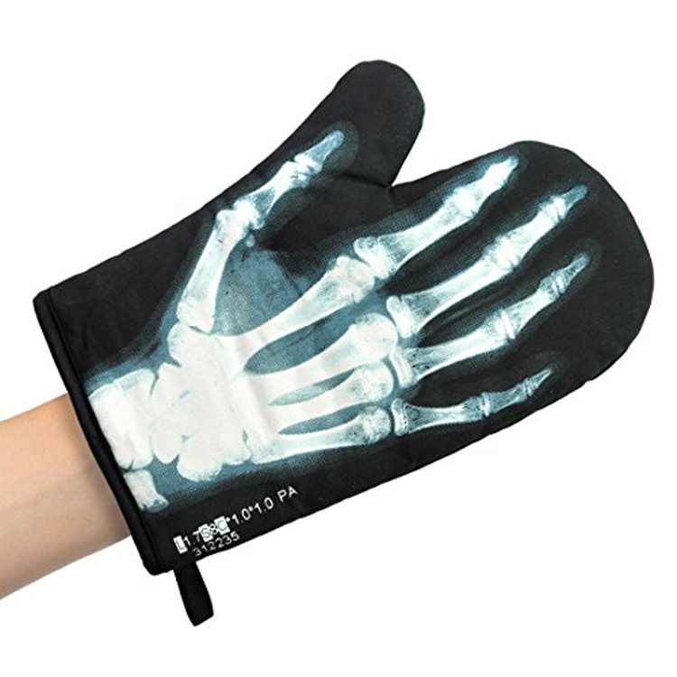 X-ray Skull hand bone Microwave gloves Creative thermal gloves Halloween party fun gloves