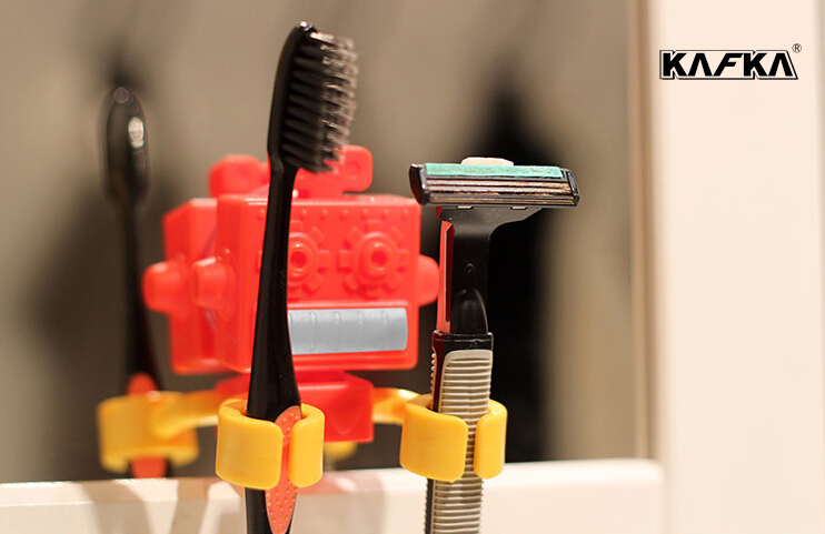 Robot shaped toothbrush holder Creative toothbrush holder suction cup mount