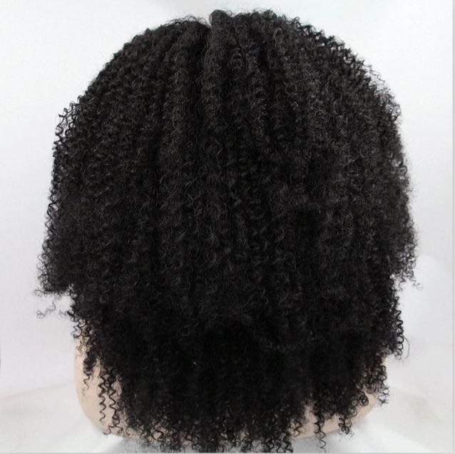 Black afro 100% carnicullen material with curved African caterpillar false thumbnail