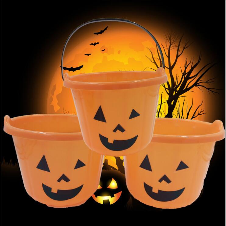 Manufacturers direct Halloween pumpkin bucket bar scene decoration props 17cm pumpkin bucket thumbnail