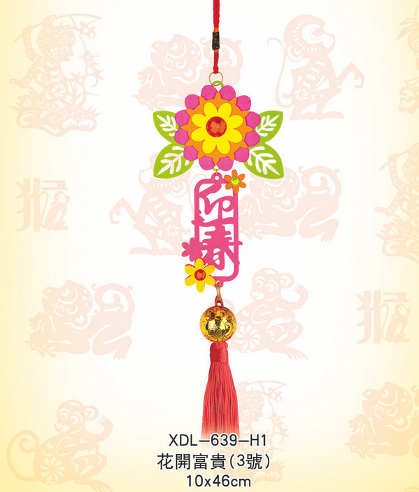 2016春节装饰品批发 厂家直销花开富贵挂饰