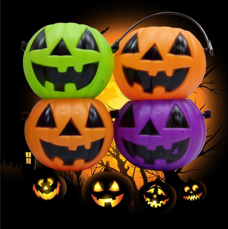 无盖鬼节南瓜桶节日礼品 创意装饰糖果玩具