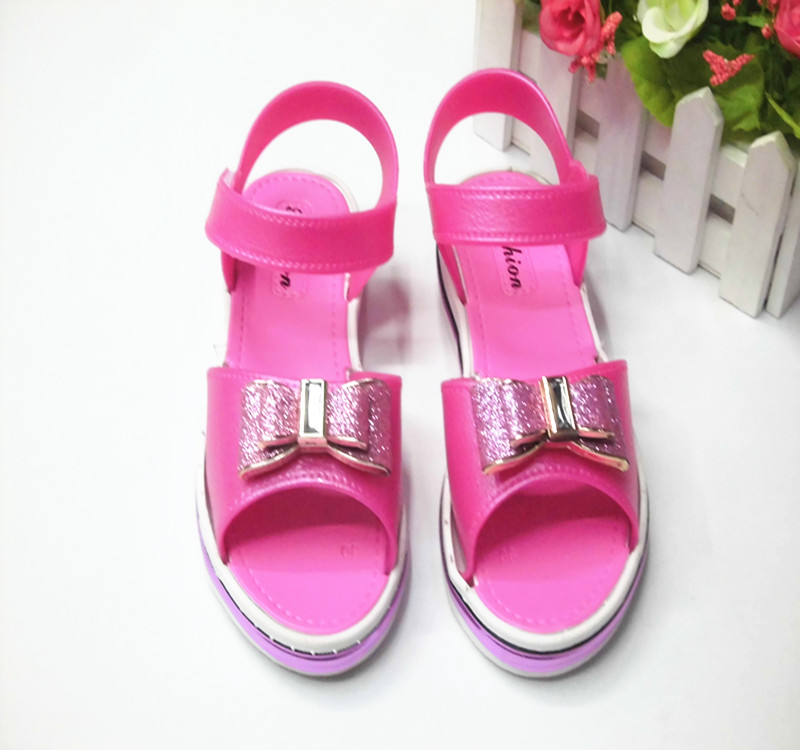 新款夏季凉鞋女式学生蝴蝶结凉鞋批发