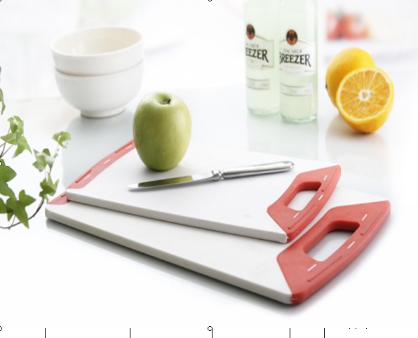 A08-1 color non-slip plastic cutting board two-color PP antibacterial plastic cutting board