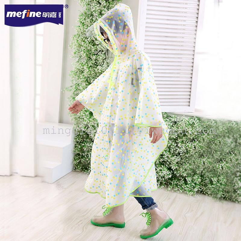 Factory direct sales of EVA eco-friendly material fashionable children's three-color polka dot cape raincoats Application Scenario
