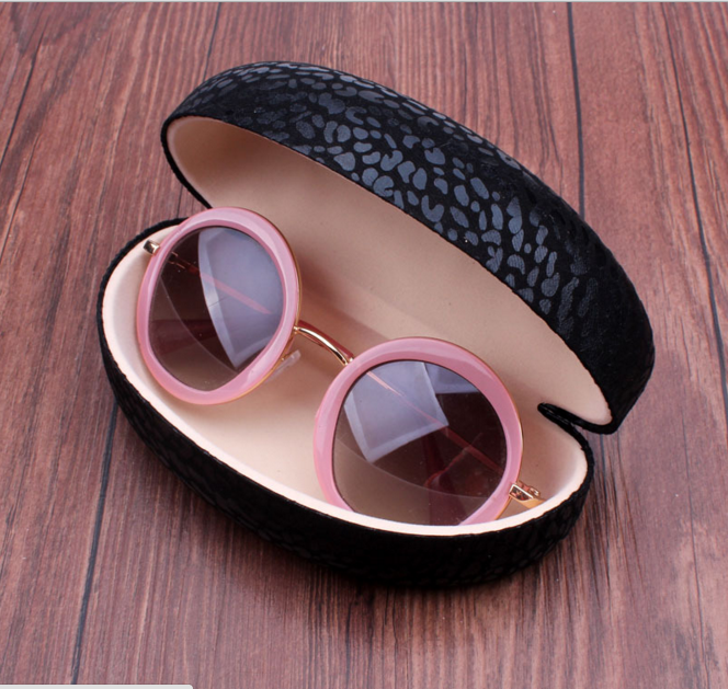 Factory direct sales of high-quality pressure-resistant eyeglass cases! Leopard print orange petal sunglasses box and glasses storage box Specification image